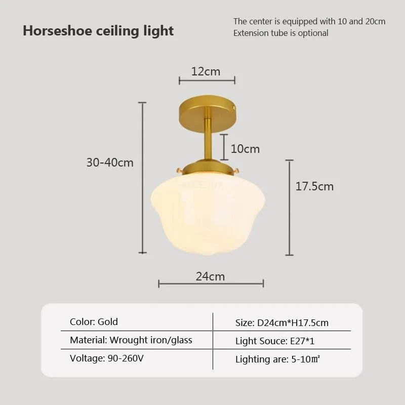 Suspension en verre LED Vintage | Marco Lucetti PL023G026E Or / Blanc froid