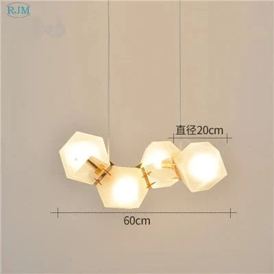 Suspension en verre moléculaire postmoderne nordique pour espaces variés | Marco Lucetti 4 têtes