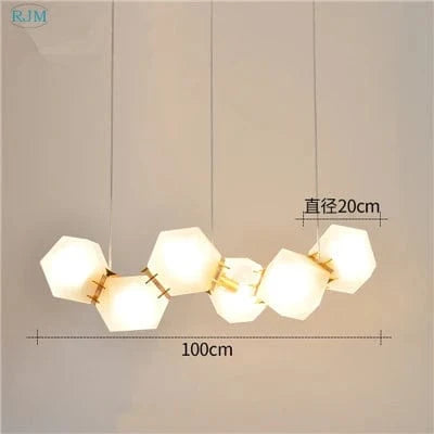 Suspension en verre moléculaire postmoderne nordique pour espaces variés | Marco Lucetti 6 têtes