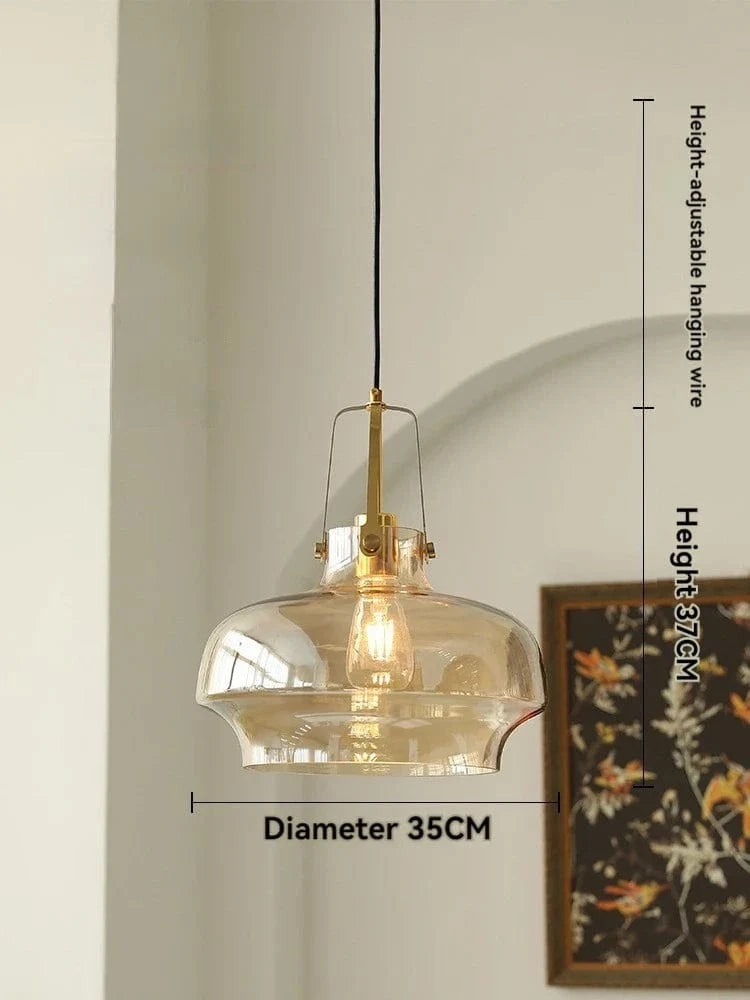 Suspension en verre nordique avec leds - Décoration contemporaine | Marco Lucetti Ambre / Blanc chaud