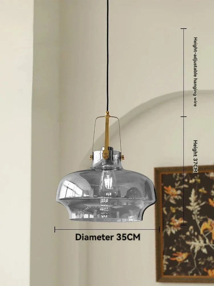 Suspension en verre nordique avec leds - Décoration contemporaine | Marco Lucetti Gris fumé / Blanc froid