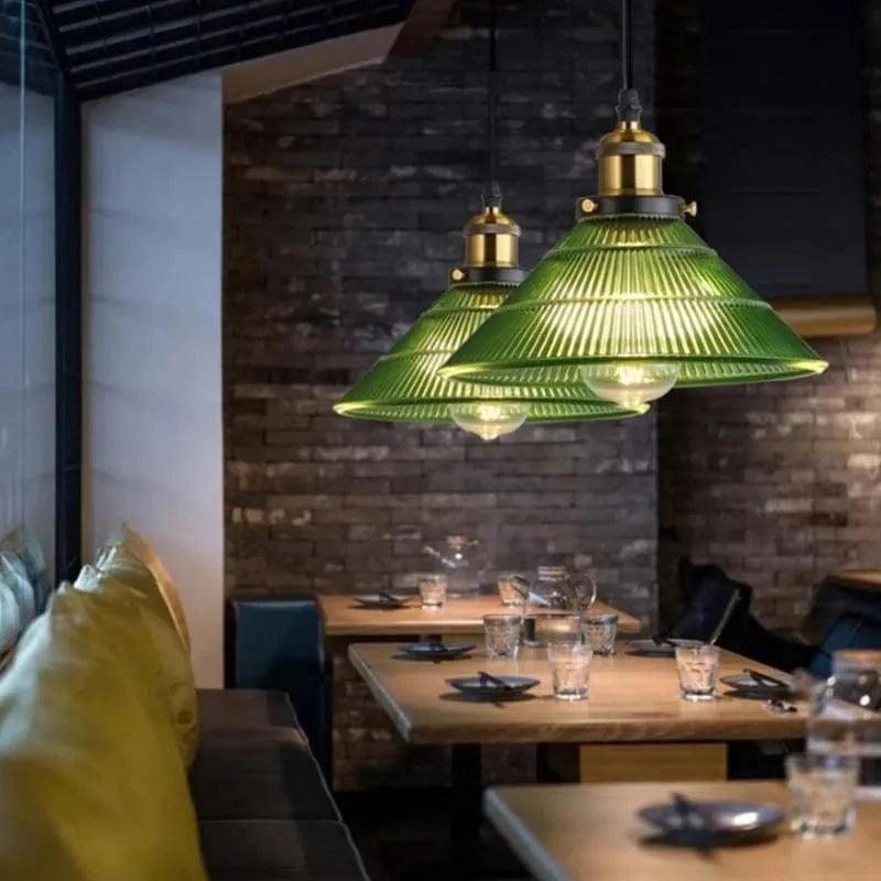 Suspension en verre nordique design vert | Marco Lucetti