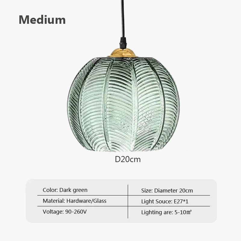 Suspension en verre nordique feuilles vertes - Édition Limitée | Marco Lucetti