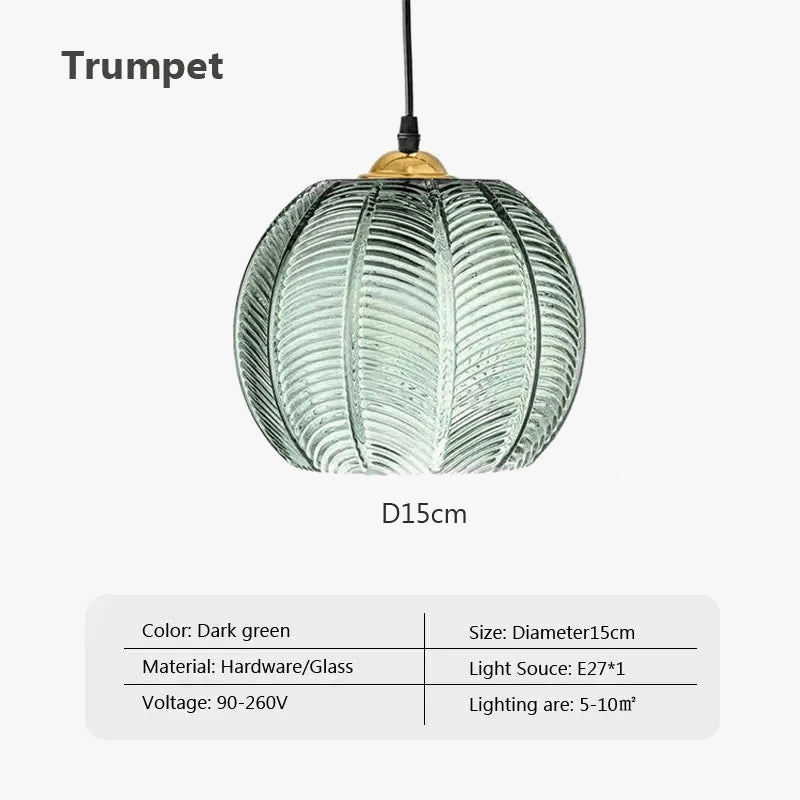 Suspension en verre nordique feuilles vertes - Édition Limitée | Marco Lucetti