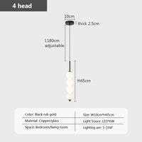 Suspension en verre nordique LED cuivre - Collection Lumina | Marco Lucetti LPL114 Noir 4H / Blanc froid