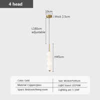 Suspension en verre nordique LED cuivre - Collection Lumina | Marco Lucetti LPL114 Or 4H / Blanc froid