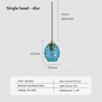 Suspension en verre nordique pour une salle à manger contemporaine | Marco Lucetti A13CM / Sans ampoule