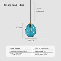 Suspension en verre nordique pour une salle à manger contemporaine | Marco Lucetti A17cm / Sans ampoule