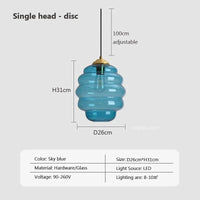 Suspension en verre nordique pour une salle à manger contemporaine | Marco Lucetti A26cm / Sans ampoule