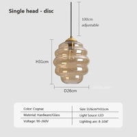 Suspension en verre nordique pour une salle à manger contemporaine | Marco Lucetti B26cm / Sans ampoule