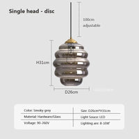 Suspension en verre nordique pour une salle à manger contemporaine | Marco Lucetti C26cm / Sans ampoule