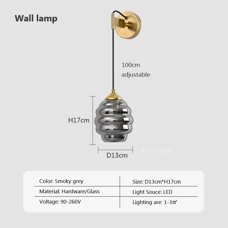 Suspension en verre nordique pour une salle à manger contemporaine | Marco Lucetti D13CMA / Sans ampoule