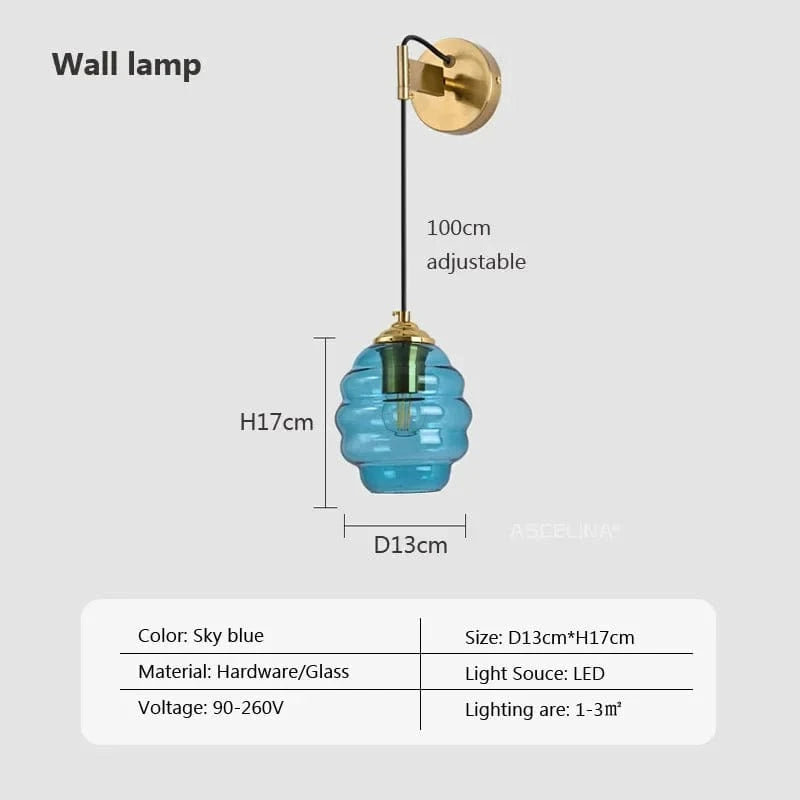 Suspension en verre nordique pour une salle à manger contemporaine | Marco Lucetti D13CMB / Sans ampoule