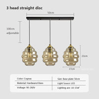 Suspension en verre nordique pour une salle à manger contemporaine | Marco Lucetti F13CM / Sans ampoule
