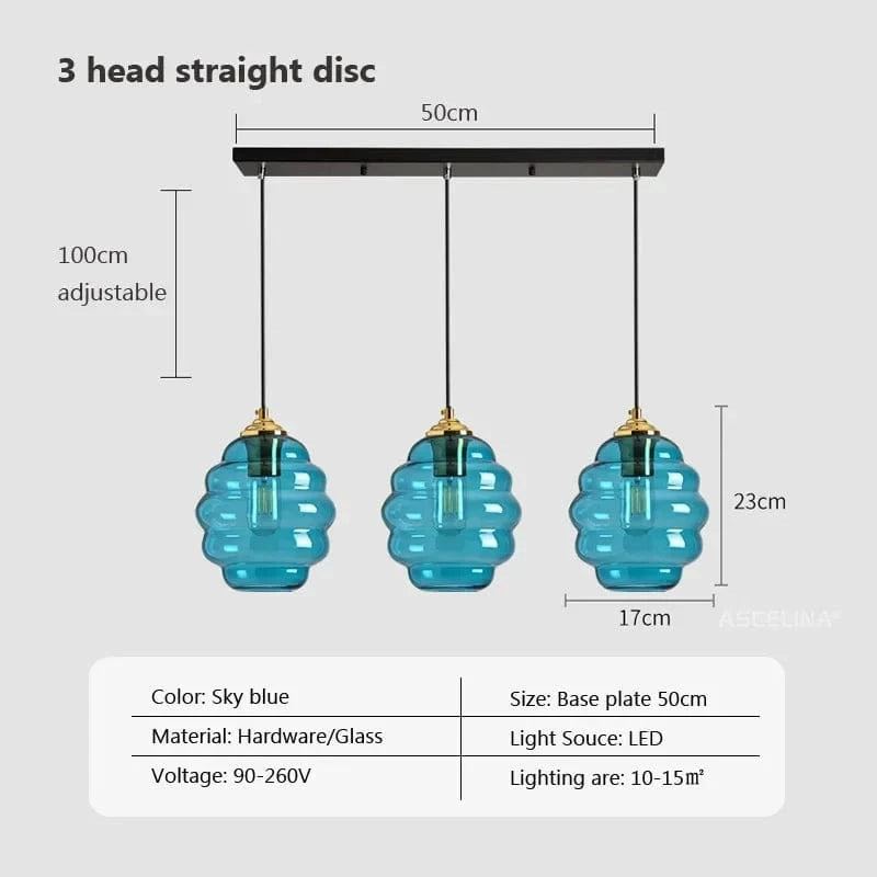 Suspension en verre nordique pour une salle à manger contemporaine | Marco Lucetti G13CM / Sans ampoule