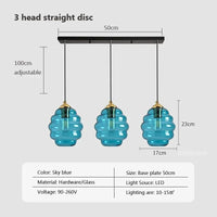 Suspension en verre nordique pour une salle à manger contemporaine | Marco Lucetti G13CM / Sans ampoule
