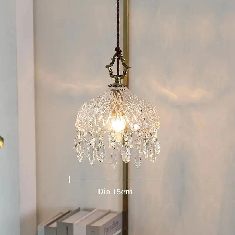 Suspension en verre rétro français d'intérieur à LED de chez YEBMLP | Marco Lucetti Diamètre 15 cm