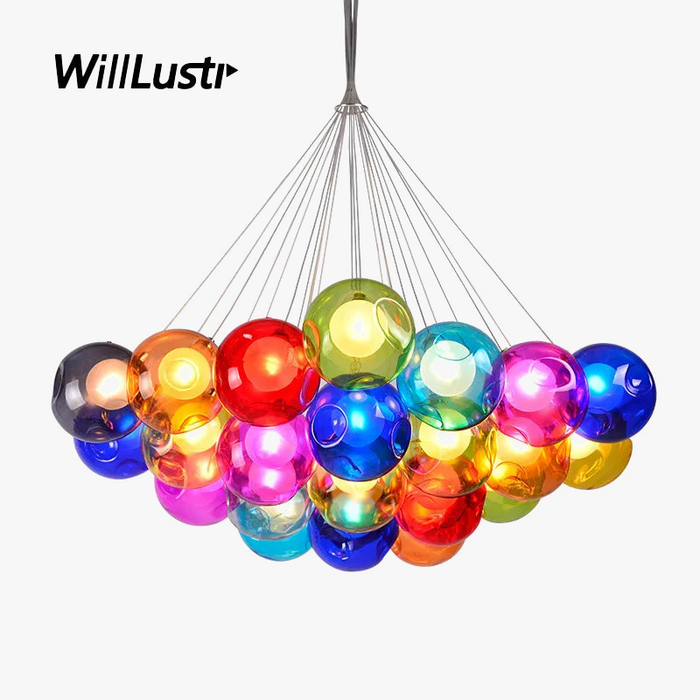 Plafonnier suspendu en verre soufflé Suspension à bulles colorées Hôtel Boutique Enfants Multi Couleurs