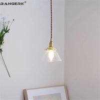 Suspension en verre style américain - Luminaire rétro en laiton | Marco Lucetti