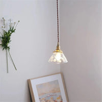 Suspension en verre style américain - Luminaire rétro en laiton | Marco Lucetti