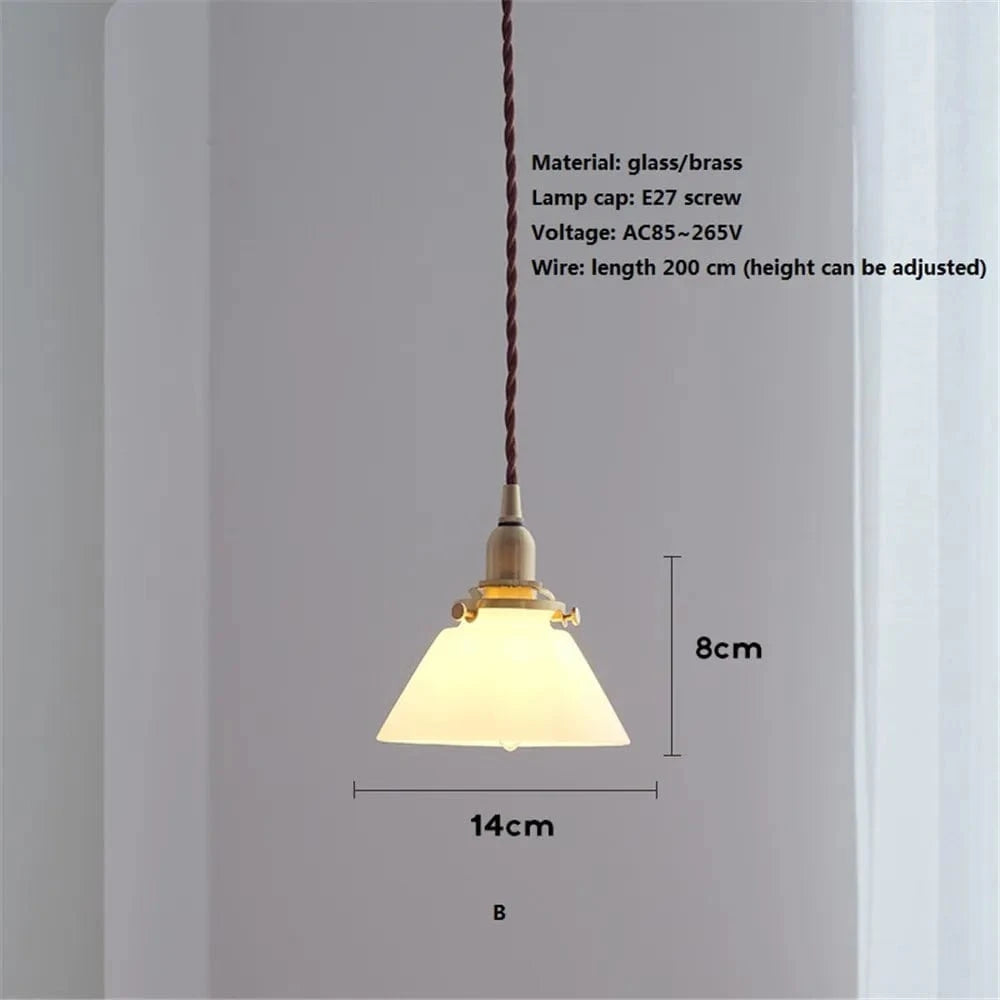 Suspension en verre style américain - Luminaire rétro en laiton | Marco Lucetti B