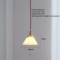 Suspension en verre style américain - Luminaire rétro en laiton | Marco Lucetti B