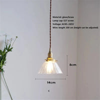 Suspension en verre style américain - Luminaire rétro en laiton | Marco Lucetti C