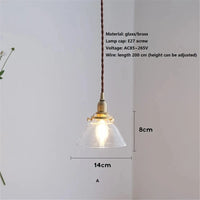 Suspension en verre style américain - Luminaire rétro en laiton | Marco Lucetti UN