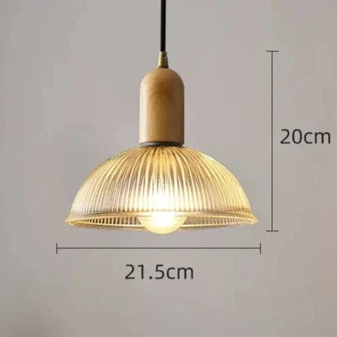 Suspension en verre Style Japonais | Marco Lucetti Couleur Bois 215cm / Aucune source de lumière