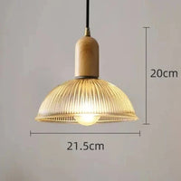 Suspension en verre Style Japonais | Marco Lucetti Couleur Bois 215cm / Aucune source de lumière