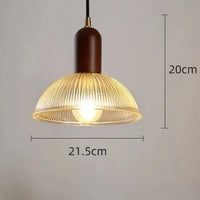 Suspension en verre Style Japonais | Marco Lucetti Couleur Noyer 215cm / Aucune source de lumière