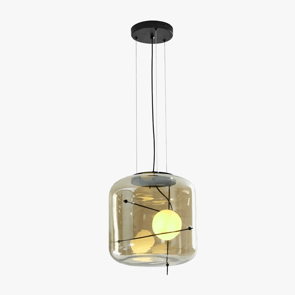 Suspension en verre tête unique boule fumée - Style Design | Marco Lucetti