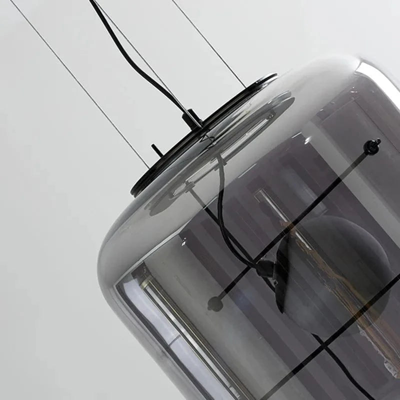 Suspension en verre tête unique boule fumée - Style Design | Marco Lucetti