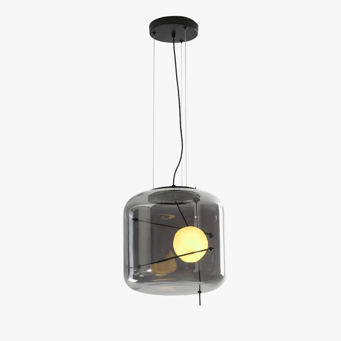 Suspension en verre tête unique boule fumée - Style Design | Marco Lucetti