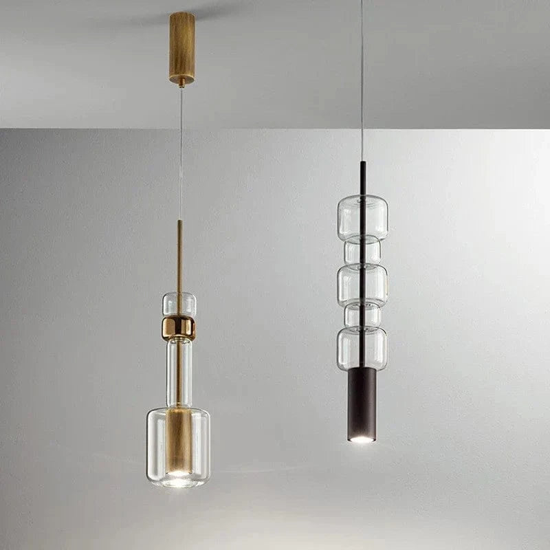 Suspension en verre transparent au design contemporain | Marco Lucetti