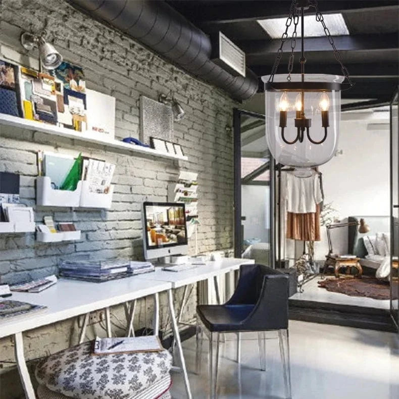 Suspension en verre transparent noir/rouille | Marco Lucetti