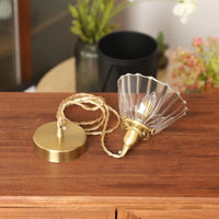 Suspension en verre vert foncé - Éclairage rétro en laiton | Marco Lucetti