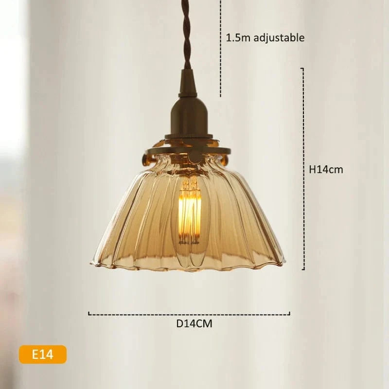 Suspension en verre vert foncé - Éclairage rétro en laiton | Marco Lucetti D