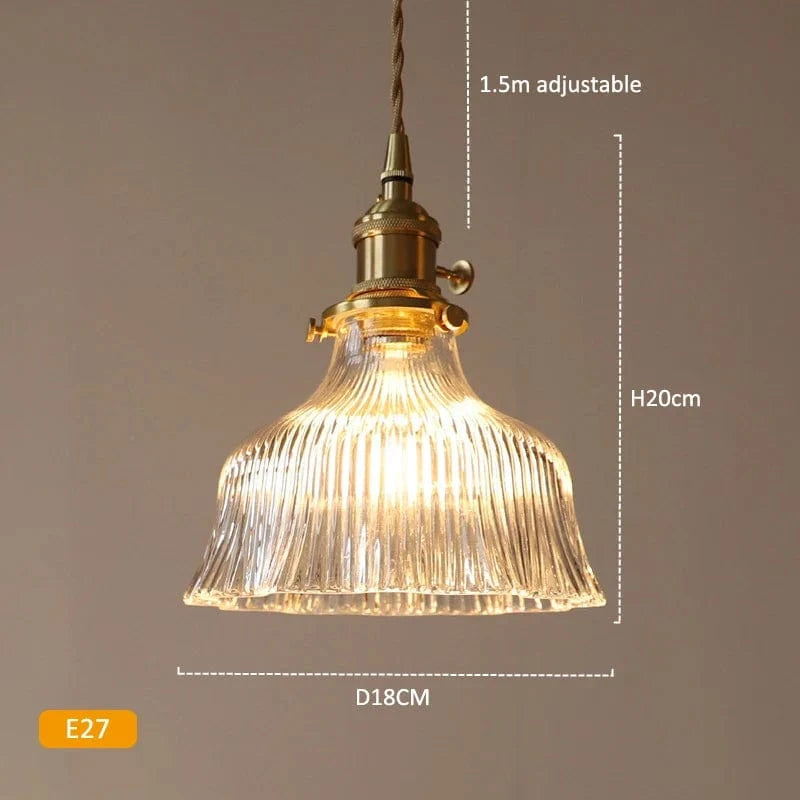 Suspension en verre vert foncé - Éclairage rétro en laiton | Marco Lucetti G