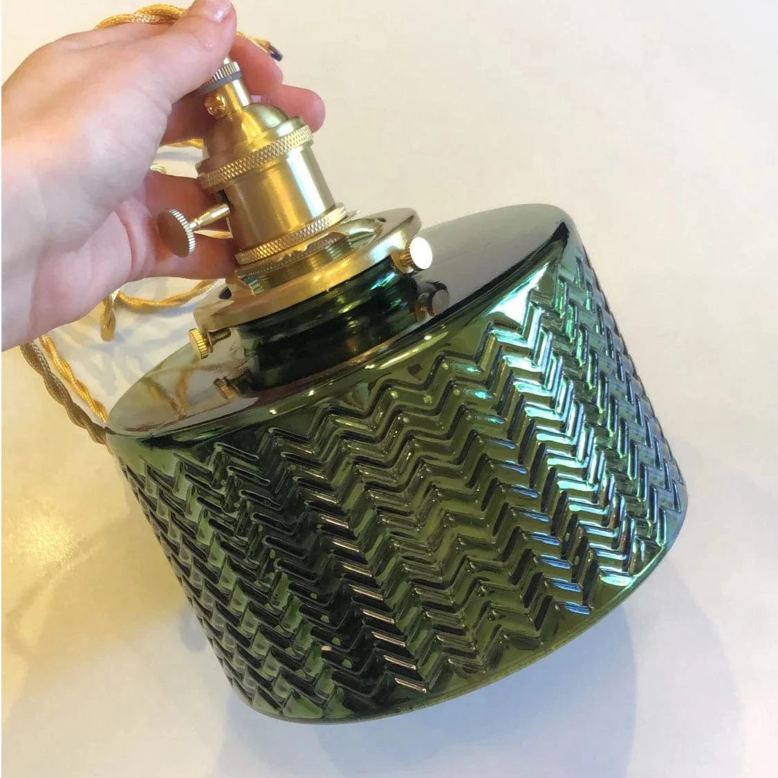 Suspension en verre vert japonais design | Marco Lucetti