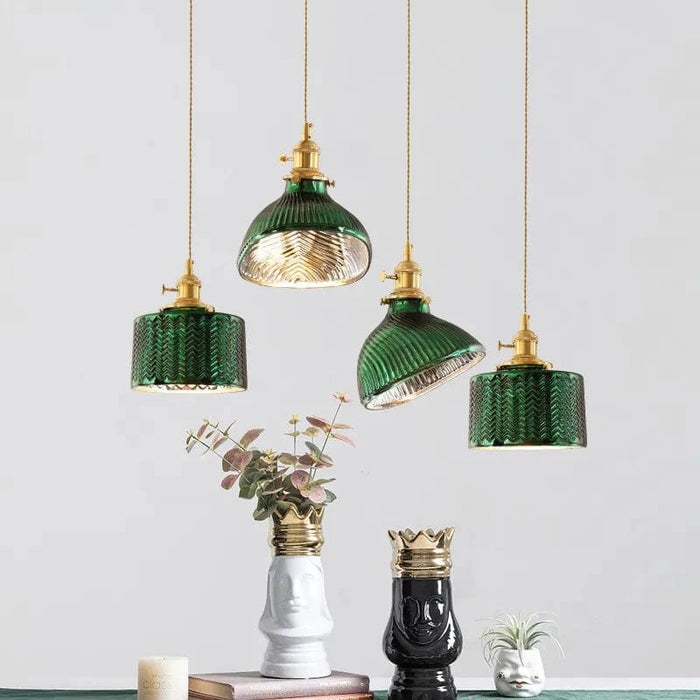 Suspension en verre vert japonais design | Marco Lucetti