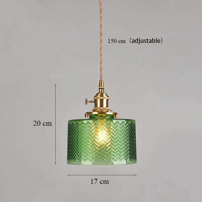 Suspension en verre vert japonais design | Marco Lucetti D - Suspension / Ampoule non incluse