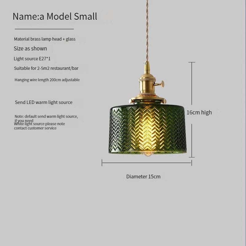 Suspension en verre vert nordique | Marco Lucetti Un vert 15cm / 4W (Max100W)