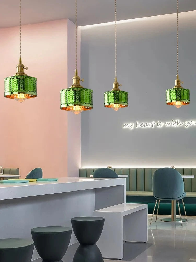 Suspension en verre vert scandinave - Design Nordique | Marco Lucetti