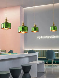 Suspension en verre vert scandinave - Design Nordique | Marco Lucetti