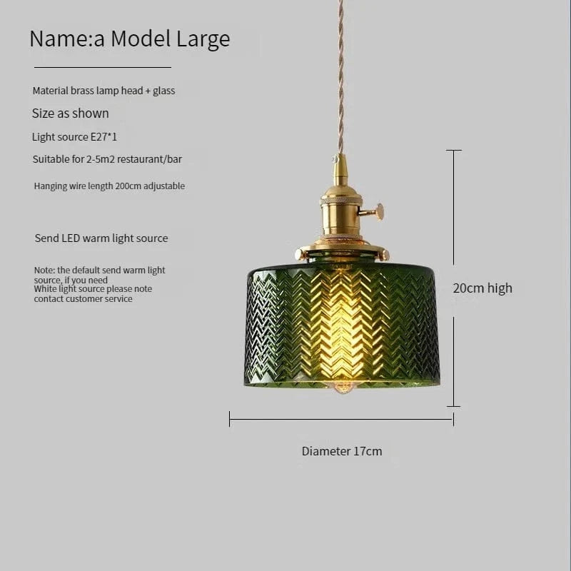 Suspension en verre vert scandinave - Design Nordique | Marco Lucetti A 17cm vert / 4W (Max100W)