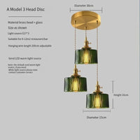 Suspension en verre vert scandinave - Design Nordique | Marco Lucetti A3 Rond / 4W (Max100W)