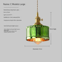 Suspension en verre vert scandinave - Design Nordique | Marco Lucetti C vert or 17cm / 4W (Max100W)