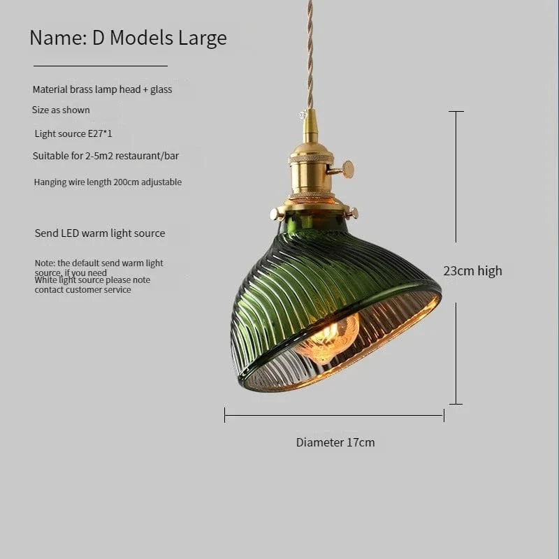 Suspension en verre vert scandinave - Design Nordique | Marco Lucetti D vert 17cm / 4W (Max100W)