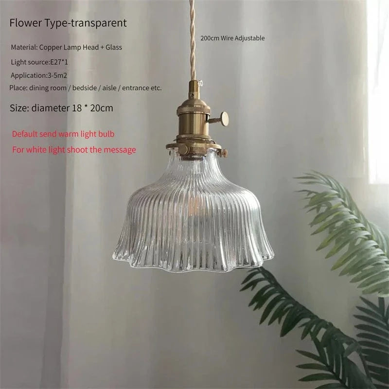 Suspension en verre vert scandinave - Design Nordique | Marco Lucetti Fleur Transparente / 4W (Max100W)